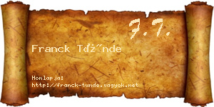 Franck Tünde névjegykártya